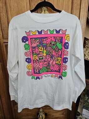Vintage Alore "Pig Out" 1990 M. Paw Prints Too [Large] 100% Pre-shrunk Cotton
